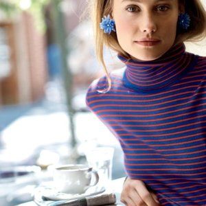 J Crew Merino Wool Striped Tippi Turtleneck Top